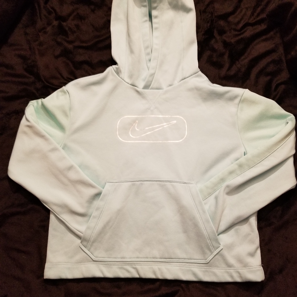 NWOT Nike Light blue dri fit hoodie Sz L